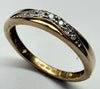 9ct Gold & Diamond Wave Ring Size P