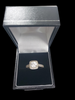 Revere 9ct White Gold Cubic Zirconia Halo Engagement Ring Q