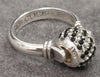Vintage JAa Lovelinks Black & Clear Crystal Silver Bead & "Switch Click" Ring