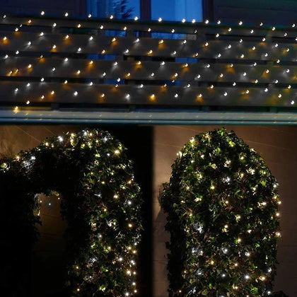 ANSIO Christmas Lights Net Lights 2m x 2m 200 LED Warm and Bright White Tree 7ft.