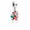 Pandora Disney Silver CZ & Enamel Santa Mickey Dangle Charm