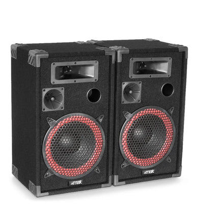 Pair Of Max Xen 3510 Red Cone10 Passive DJ Speakers 700W **Collection Only**.