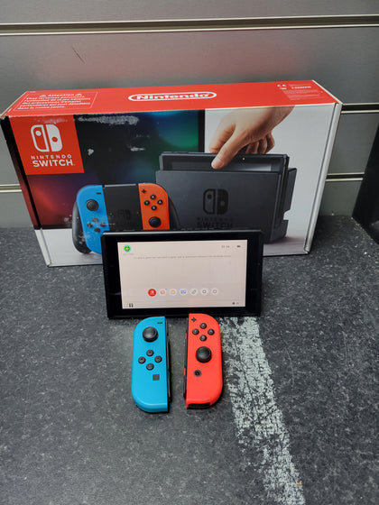 Nintendo Switch Handheld Gaming Console 32GB HAC-001 - Boxed With Red/Blue Neon JoyCons (Right One Loose).