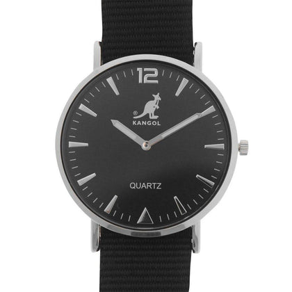 Kangol Mens Quartz Stitched Strap Watch Black.