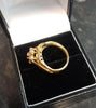 18ct Yellow Gold and stone set Double rings.  - Size L - 5.7g total
