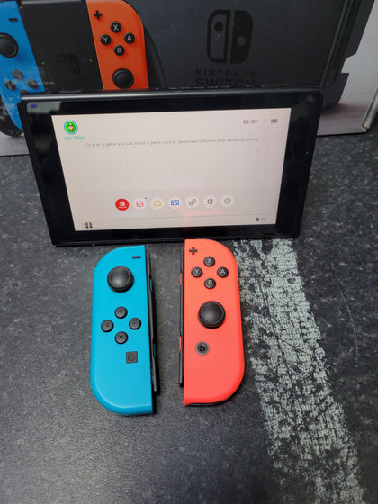 Nintendo Switch Handheld Gaming Console 32GB HAC-001 - Boxed With Red/Blue Neon JoyCons (Right One Loose).