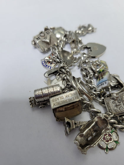 925 Sterling Silver Charm Bracelet - 8