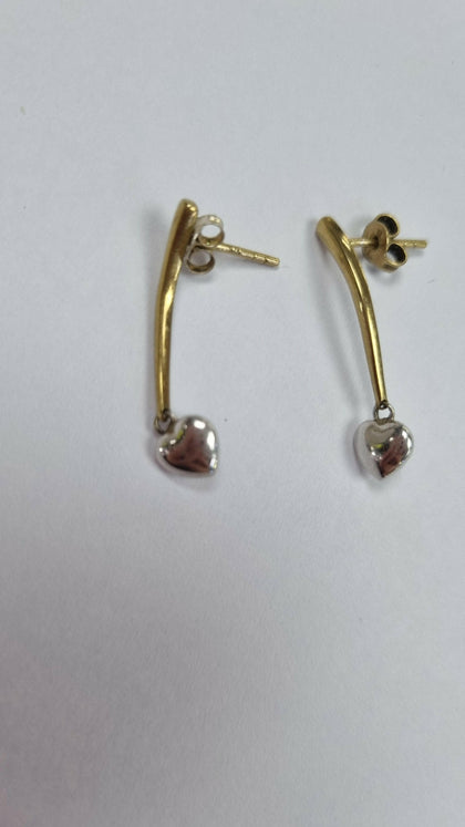 9ct Gold Heart Earrings LEYLAND.