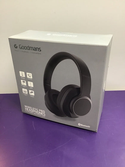 *SEALED* GOODMANS Wireless PRO Headphones with Extended Battery Life **BLACK*.