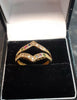 18ct Yellow Gold and stone set Double rings.  - Size L - 5.7g total