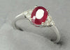 18ct white gold diamond/ruby ring