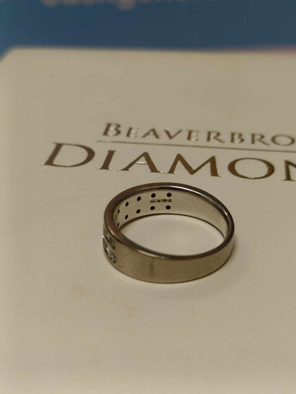 18ct White Gold Diamond Eternity Ring - 6 Grams - Size N.