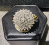 9ct Yellow Gold 0.5ct Diamond Cluster Ring (P½)