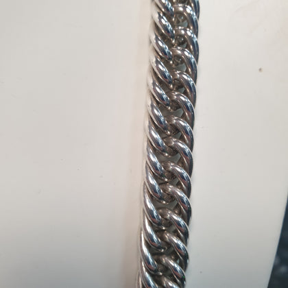 Silver Close Link Double Braid Chain.