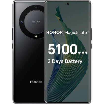Honor Magic5 Lite 5G Smartphone (8+256GB) - Midnight Black.