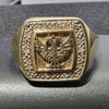 Double Headed Eagle Ring (W) 9ct Gold & Diamonds