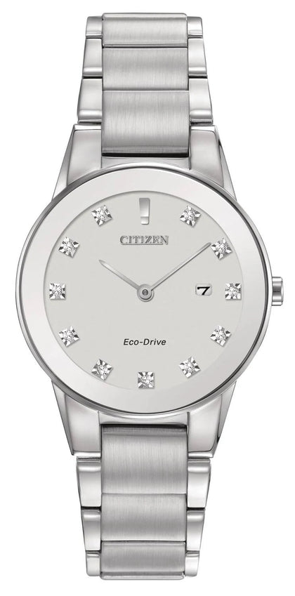 Citizen Eco-Drive Ladies Axiom Diamond Stainless Steel Watch GA1050-51B.