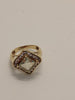 9CT Yellow Gold Unusual Ring With Big Gemstone - 4.61 Grams - Size N