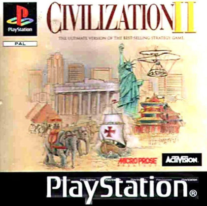 Civilization II PS1 with manual and evolution map.