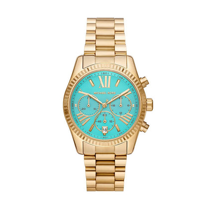 Michael Kors Women's Lexington Chronograph Gold-Tone Stainless Steel Bracelet Watch - Gold.