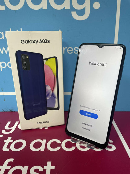 SAMSUNG GALAXY A03S BLUE 32GB UNLOCKED BOXED.