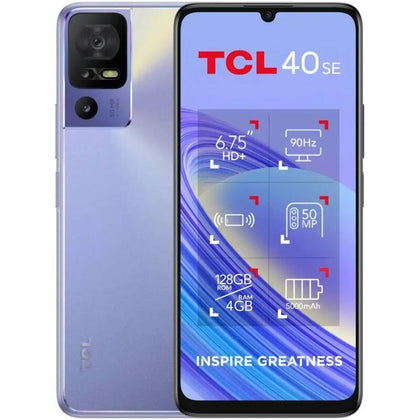 TCL 40 SE 4GB/128GB 6.75 Dual Sim Smartphone Purple.