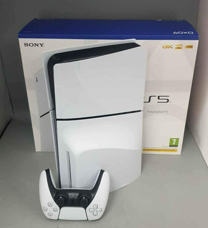 Playstation 5 Slim Console, 1TB, White, with leads and one controller. *new opened to test**.