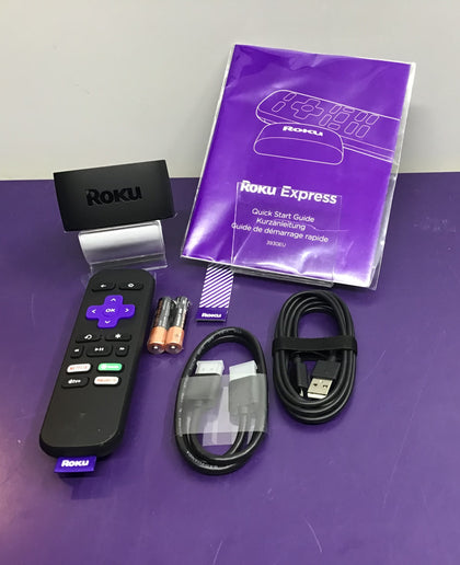 **NEW** ROKU Express HD Streaming Media Player - Model: 3930X **inc. Remote Control, Cables & Startup Guide**.