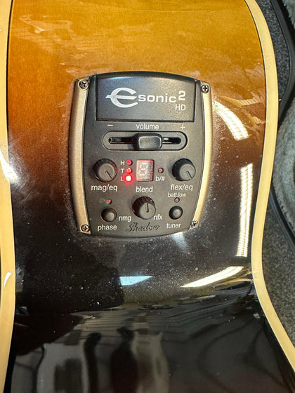 Epiphone EJ-200SCE Electro Acoustic, Vintage Sunburst comes with hard case.
