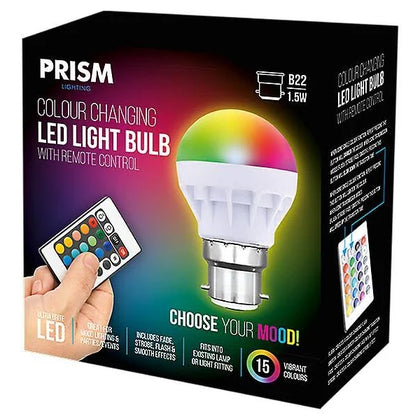 Prism Colour changing light bulb with remote rc bc b22 Carton (12 pcs).