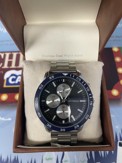 LUCKY BRAND STAINLESS STEEL WATCH BOXED.