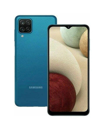 New Samsung Galaxy A12 - 64GB - Blue - Unlocked open.