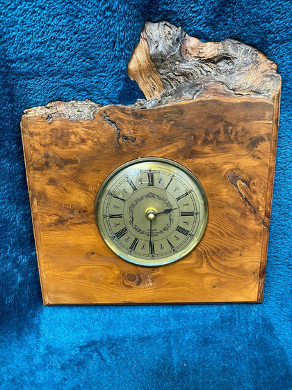Irish yew wood clock.