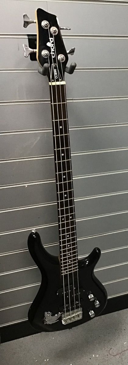 CHORD CCB90 4 String Bass Guitar **Gloss Black**.
