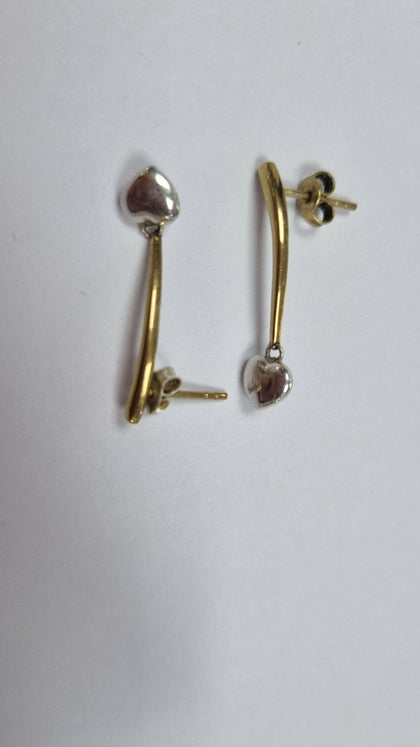 9ct Gold Heart Earrings LEYLAND.
