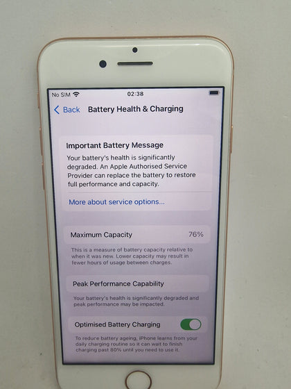 Apple Iphone 8 - 64gb - Pink - Unlocked - 76% Battery small crack on the bottom please see pic.