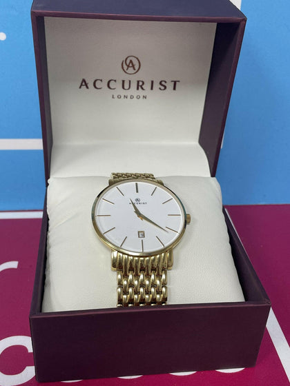 ACCURIST UNISEX STAINLESS STEEL WATCH BOXED.