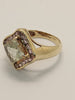 9CT Yellow Gold Unusual Ring With Big Gemstone - 4.61 Grams - Size N