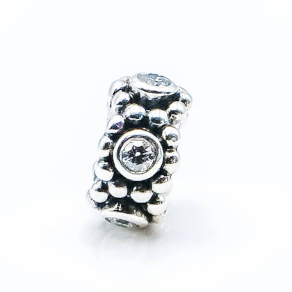 Pandora Her Majesty Sterling Silver Spacer With Clear Zirconia.