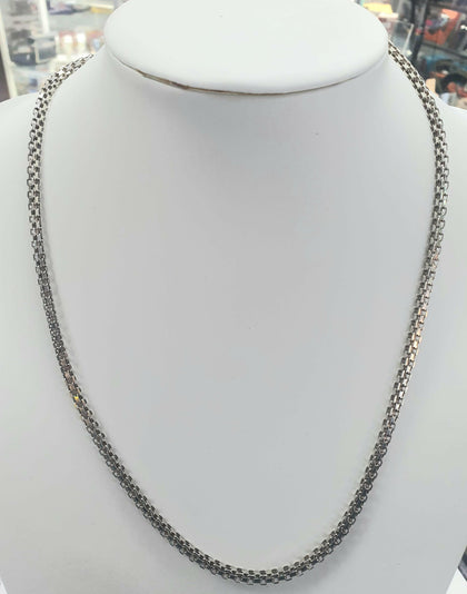Silver Block Style Chain.