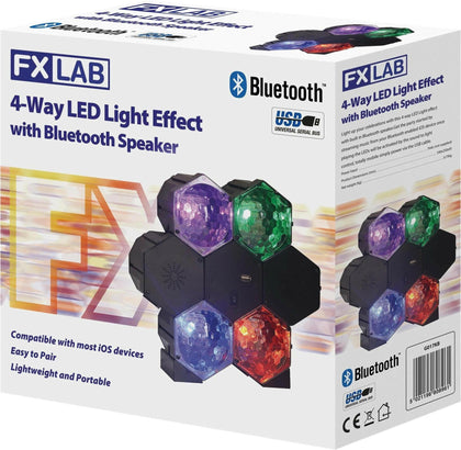 4 Way LED Light Effect with Bluetooth Speaker.