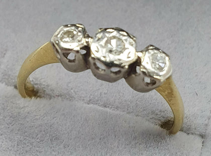 18ct gold/platinum diamond ring - LEYLAND.