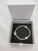 Pandora Bracelet with 2 Charms, Love Heart Clasp (Family Forever & Always) Hallmarked, 7" Approx. Length
