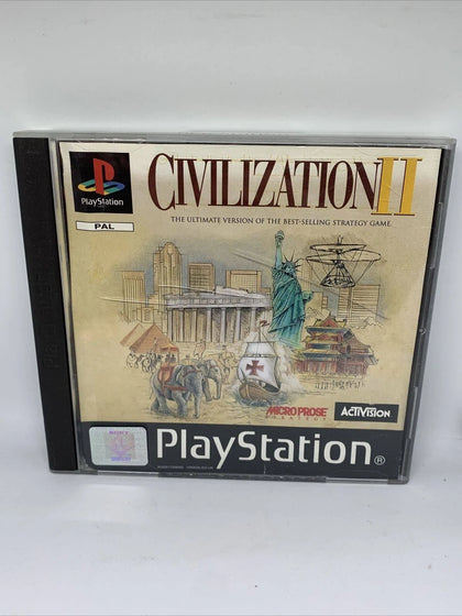 Civilization II PS1 with manual and evolution map.