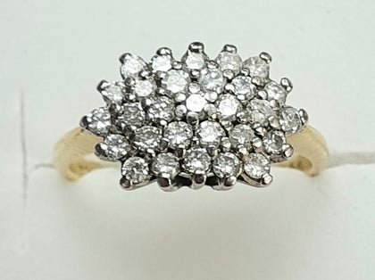 9ct Gold Diamond Cluster Ring LEYLAND STORE.