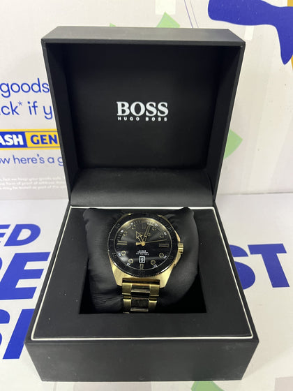 Hugo Boss VISIT Men's Gold IP Bracelet Watch.