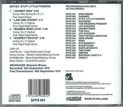 Stiff Little Fingers ‎– The Peel Sessions.