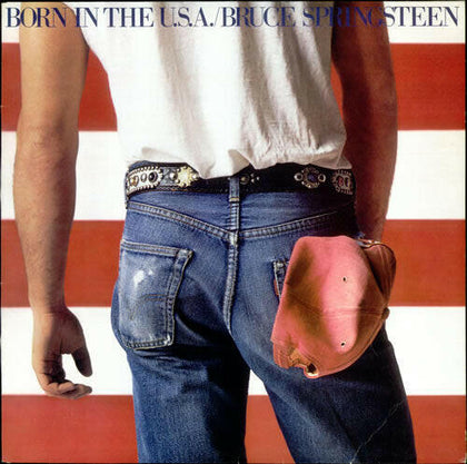 BRUCE SPRINGSTEEN Born In The USA 1984 UK 12-track vinyl LP on the red CBS label.