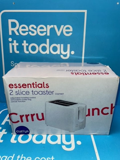 Essentials 2-Slice Toaster - White.