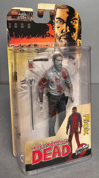 The Walking Dead B&W Rick (Bloody) Figure Skybound Exclusive McFarlane Toys **Collection Only**.